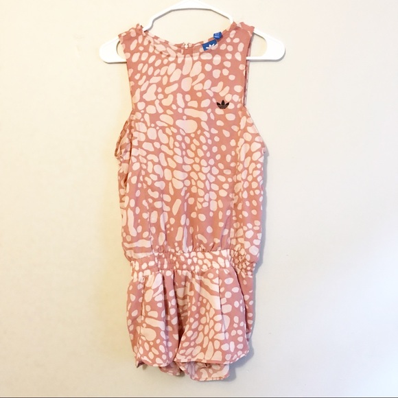 adidas Pants - Adidas pink spotted romper with pockets